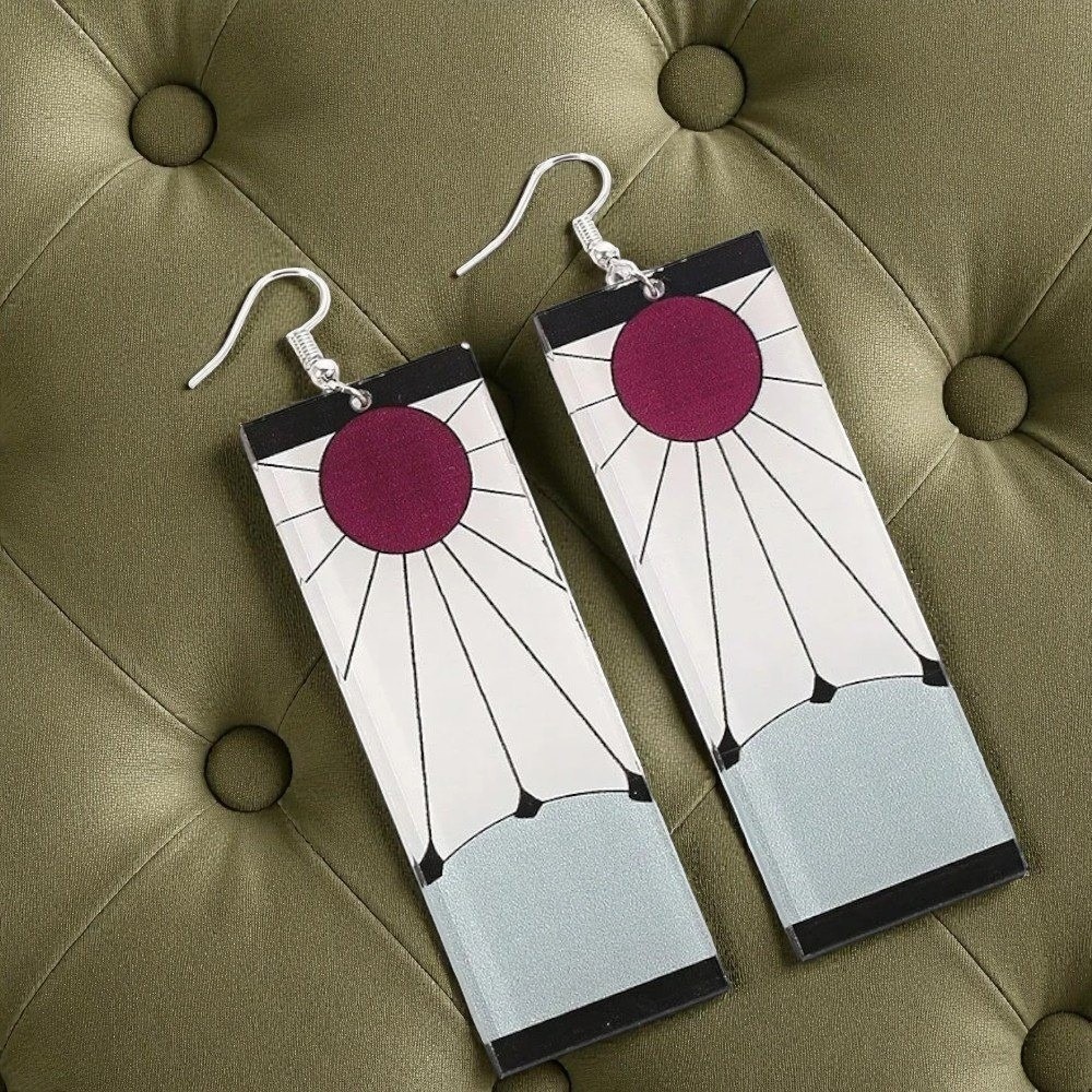New Demon Slayer Earrings Kimetsu no Yaiba Tanjiro Tanjirou Kamado Cosplay